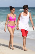 MADISON BEER in Pink Bikini at a Beach in miami 12/29/2015