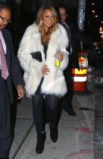 MARIAH CAREY Heading to Her Final Christmas Concert in New York 12/18/2015