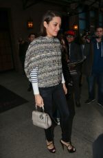 MARION COTILLARD Night Out in New York 12/08/2015