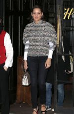 MARION COTILLARD Night Out in New York 12/08/2015