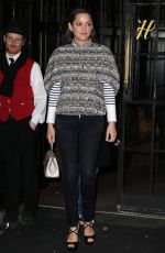 MARION COTILLARD Night Out in New York 12/08/2015