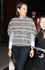 MARION COTILLARD Night Out in New York 12/08/2015