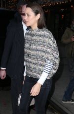MARION COTILLARD Night Out in New York 12/08/2015