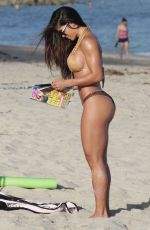 MICHELLE LEWIN in Bikini at a Beach in Miami 12/28/2015
