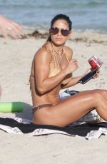 MICHELLE LEWIN in Bikini at a Beach in Miami 12/28/2015