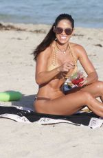 MICHELLE LEWIN in Bikini at a Beach in Miami 12/28/2015