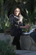 MILLA JOVOVICH at The Melrose Place Farmers Market in West Hollywood 12/20/2015