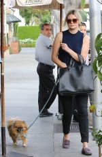 MISCHA BARTON Walks Her Dog Out in Beverly Hills 12/03/2015