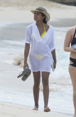 NAOMIE HARRIS at a Beach in Barbados 12/29/2015