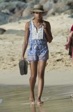 NAOMIE HARRIS Out a Beach in Barbados 12/30/2015