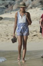 NAOMIE HARRIS Out a Beach in Barbados 12/30/2015