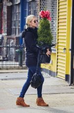 NICKY HILTON Carrying a Christmas Tree in the East Village 12/04/2015