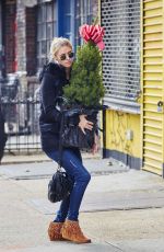 NICKY HILTON Carrying a Christmas Tree in the East Village 12/04/2015