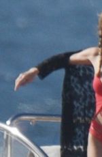 PARIS HILTON in Swimsuit at a Boat in St. Barts 12/21/2015