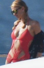 PARIS HILTON in Swimsuit at a Boat in St. Barts 12/21/2015