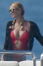 PARIS HILTON in Swimsuit at a Boat in St. Barts 12/21/2015