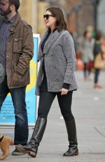 Pregnant ANNE HATHAWAY Out and About in New York 12/21/2015