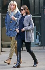 Pregnant ANNE HATHAWAY Out and About in New York 12/21/2015