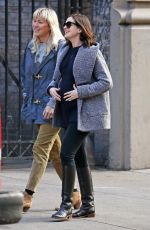 Pregnant ANNE HATHAWAY Out and About in New York 12/21/2015