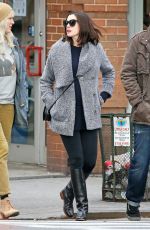 Pregnant ANNE HATHAWAY Out and About in New York 12/21/2015