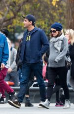 Pregnant ROSE BYRNE and Bobby Cannavale Out at Washington Square Park in New York 12/12/2015