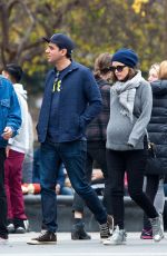 Pregnant ROSE BYRNE and Bobby Cannavale Out at Washington Square Park in New York 12/12/2015