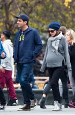 Pregnant ROSE BYRNE and Bobby Cannavale Out at Washington Square Park in New York 12/12/2015