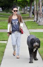 RACHEL BILSON Walks Her Dog Out in Los Angeles 11/30/2015