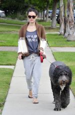 RACHEL BILSON Walks Her Dog Out in Los Angeles 11/30/2015