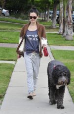 RACHEL BILSON Walks Her Dog Out in Los Angeles 11/30/2015