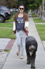 RACHEL BILSON Walks Her Dog Out in Los Angeles 11/30/2015