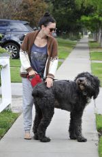 RACHEL BILSON Walks Her Dog Out in Los Angeles 11/30/2015