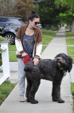 RACHEL BILSON Walks Her Dog Out in Los Angeles 11/30/2015