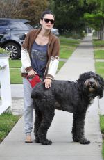 RACHEL BILSON Walks Her Dog Out in Los Angeles 11/30/2015