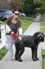 RACHEL BILSON Walks Her Dog Out in Los Angeles 11/30/2015