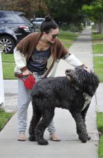 RACHEL BILSON Walks Her Dog Out in Los Angeles 11/30/2015