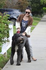 RACHEL BILSON Walks Her Dog Out in Los Angeles 11/30/2015