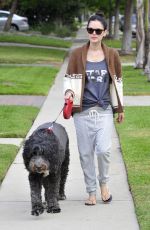 RACHEL BILSON Walks Her Dog Out in Los Angeles 11/30/2015