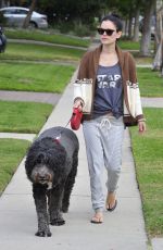 RACHEL BILSON Walks Her Dog Out in Los Angeles 11/30/2015