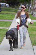RACHEL BILSON Walks Her Dog Out in Los Angeles 11/30/2015