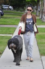 RACHEL BILSON Walks Her Dog Out in Los Angeles 11/30/2015