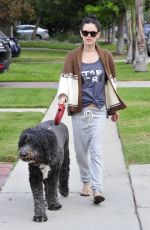 RACHEL BILSON Walks Her Dog Out in Los Angeles 11/30/2015