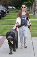 RACHEL BILSON Walks Her Dog Out in Los Angeles 11/30/2015