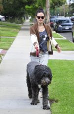 RACHEL BILSON Walks Her Dog Out in Los Angeles 11/30/2015