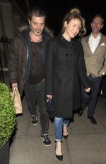 RENEE ZELLWEGER Night Out in London 12/18/2015