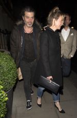 RENEE ZELLWEGER Night Out in London 12/18/2015