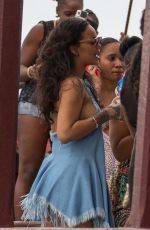 RIHANNA at The Jolly Roger Party Boat in Barbados 12/27/2015