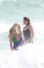RITA ORA and DAISY LOWE in Swimsuits at a Beach in Miami 12/28/2015