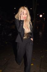 RITA ORA Arrives at China Tang Restaurnt in London 11/30/2015