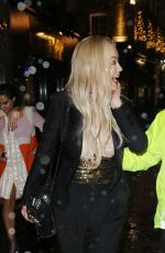 RITA ORA Arrives at China Tang Restaurnt in London 11/30/2015